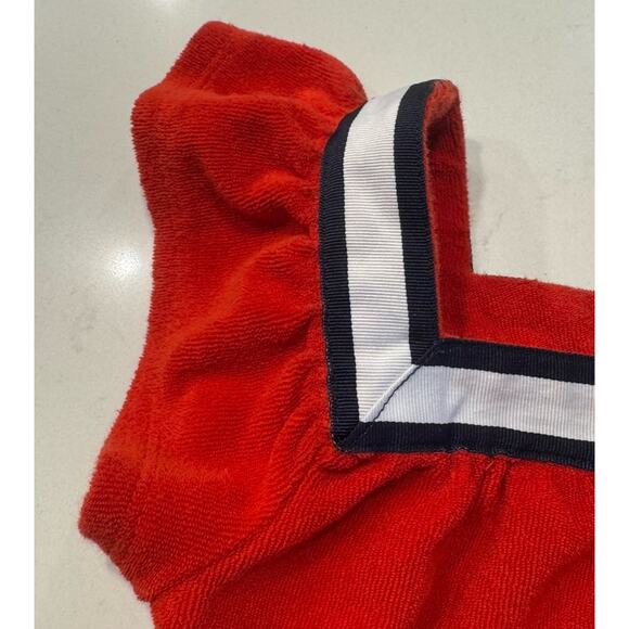 JANIE And JACK Terry Cloth Dress Girls Size 2T Swim Cover Up Red Nautical - Picture 4 of 7